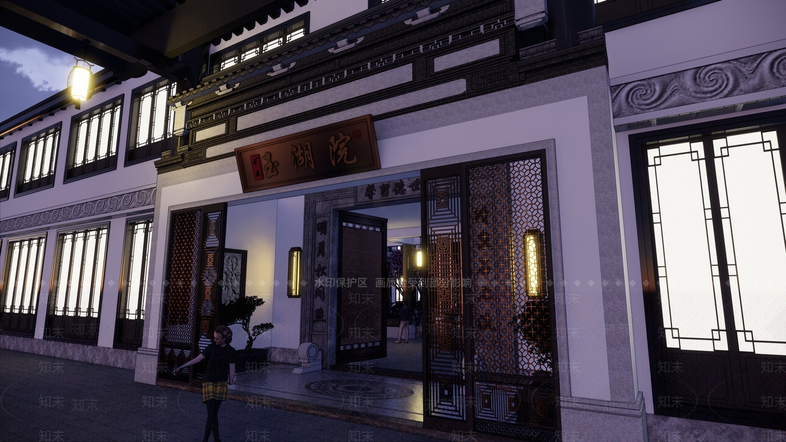 新中式四合院门头SU模型下载【ID:387109299】