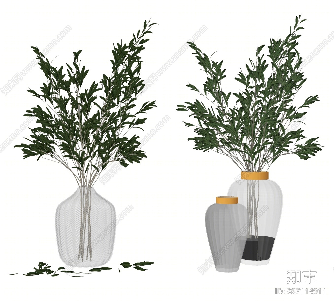 现代绿植花瓶玻璃花瓶插花水生植物su模型 Id 知末su模型网 现代绿植花瓶玻璃花瓶插花水生植物su模型 Id 知末su模型网