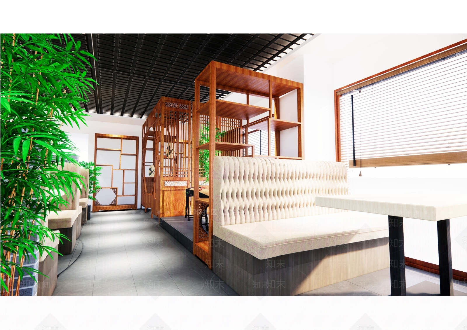 新中式茶室SU模型下载【ID:987118309】