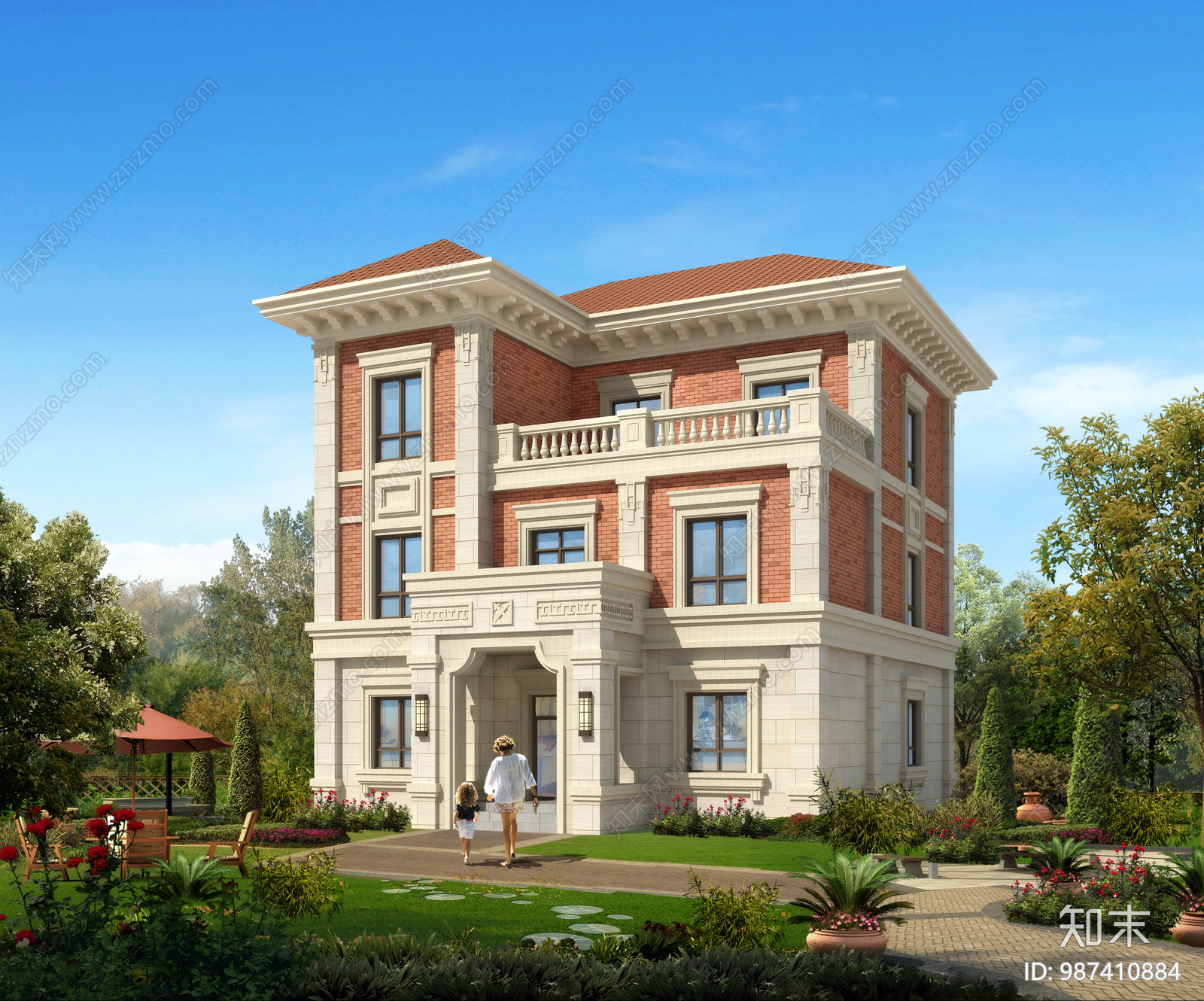 欧式古典别墅施工图下载【ID:987410884】