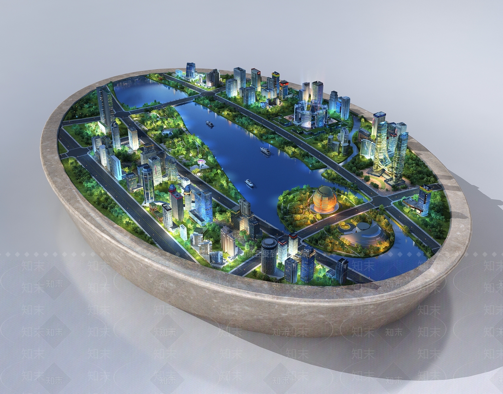 现代商展器材3D模型渲染效果图