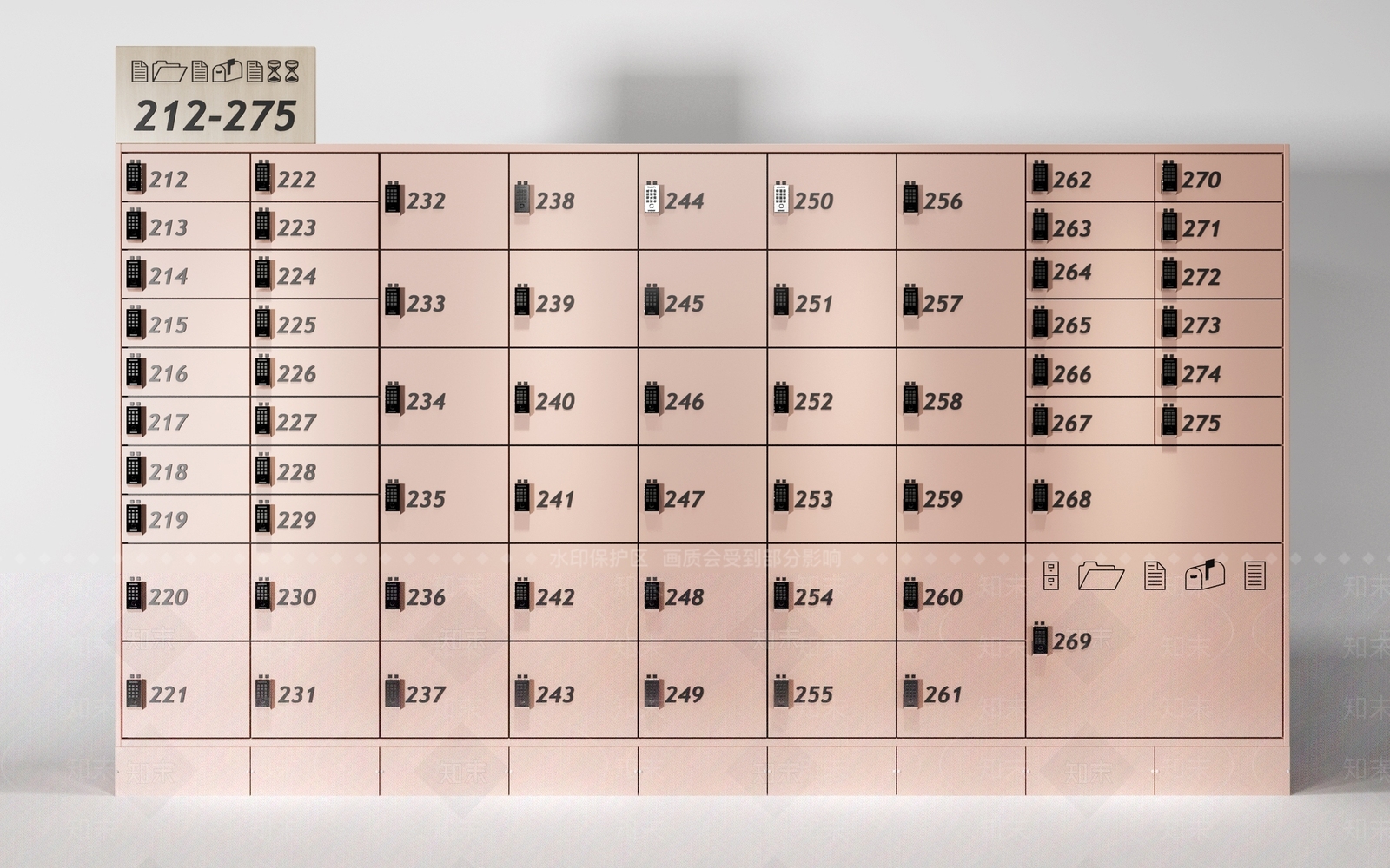 现代快递柜3D模型下载【ID:987136710】