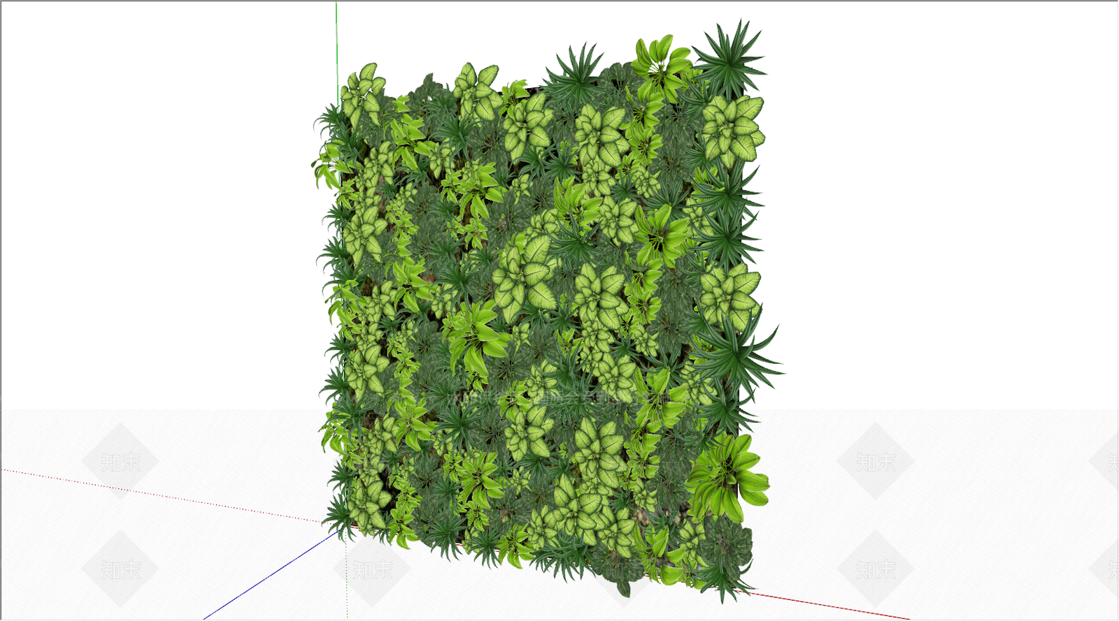 现代花草绿植装饰墙SU模型下载【ID:987143108】