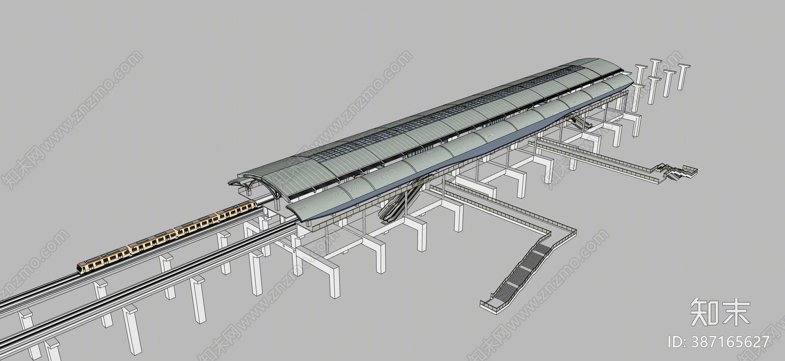 现代车站SU模型下载【ID:387165627】