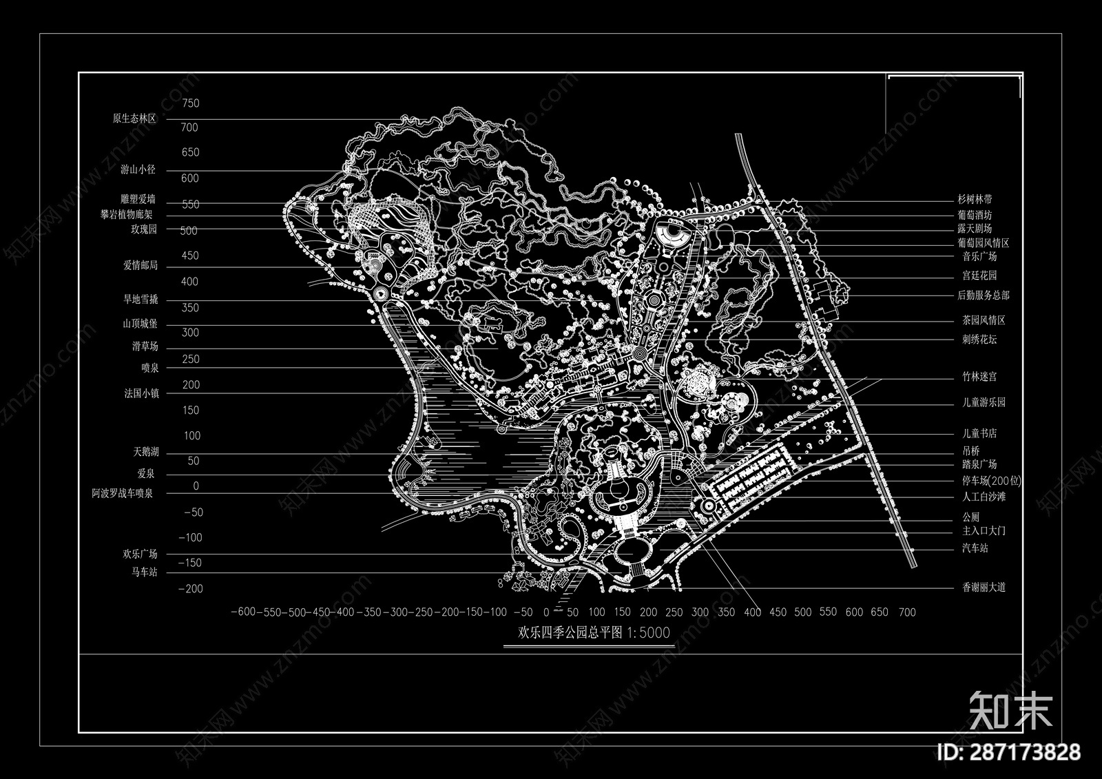 后现代公园cad施工图下载【ID:287173828】