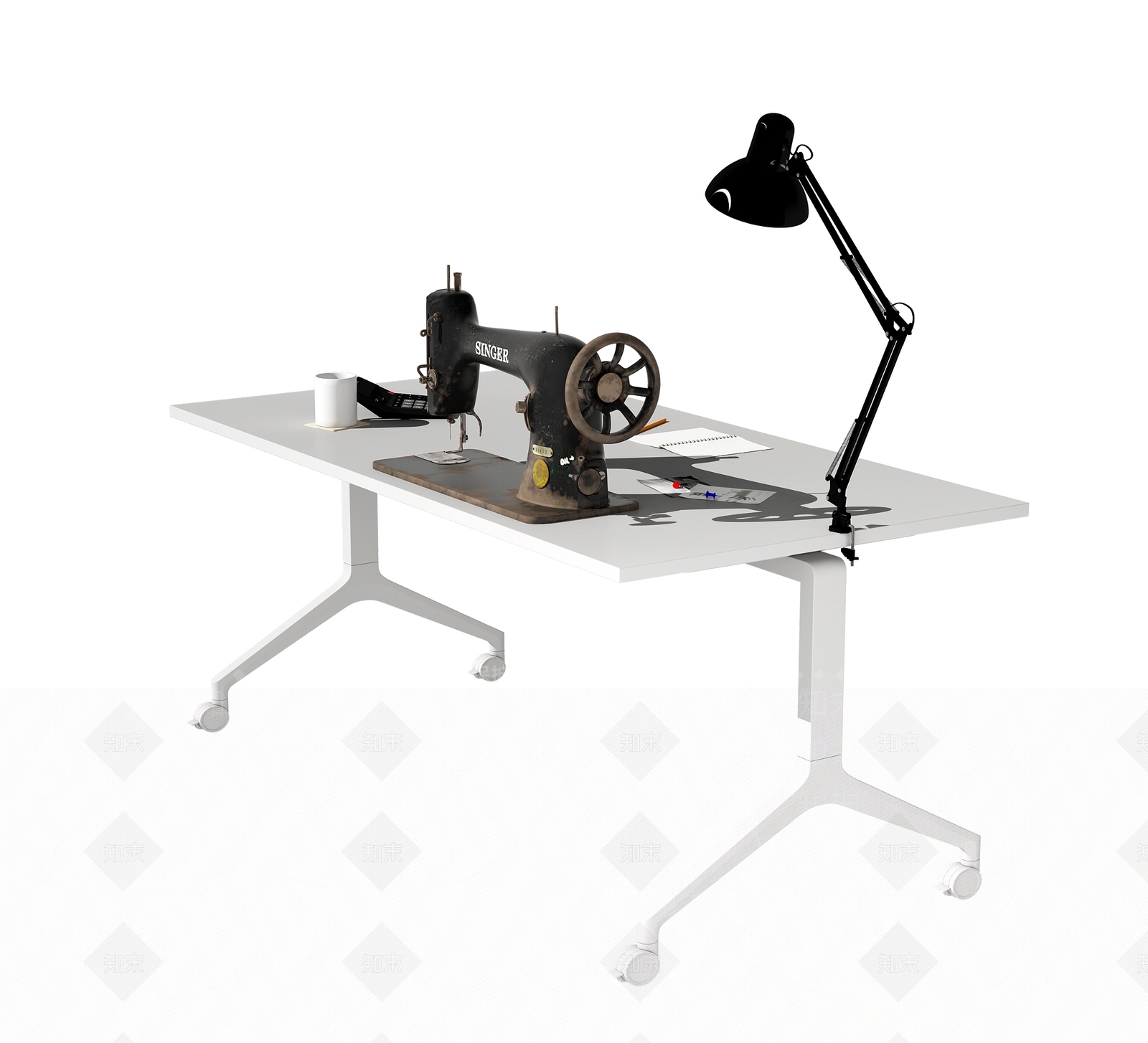 现代缝纫机3D模型下载【ID:187173809】