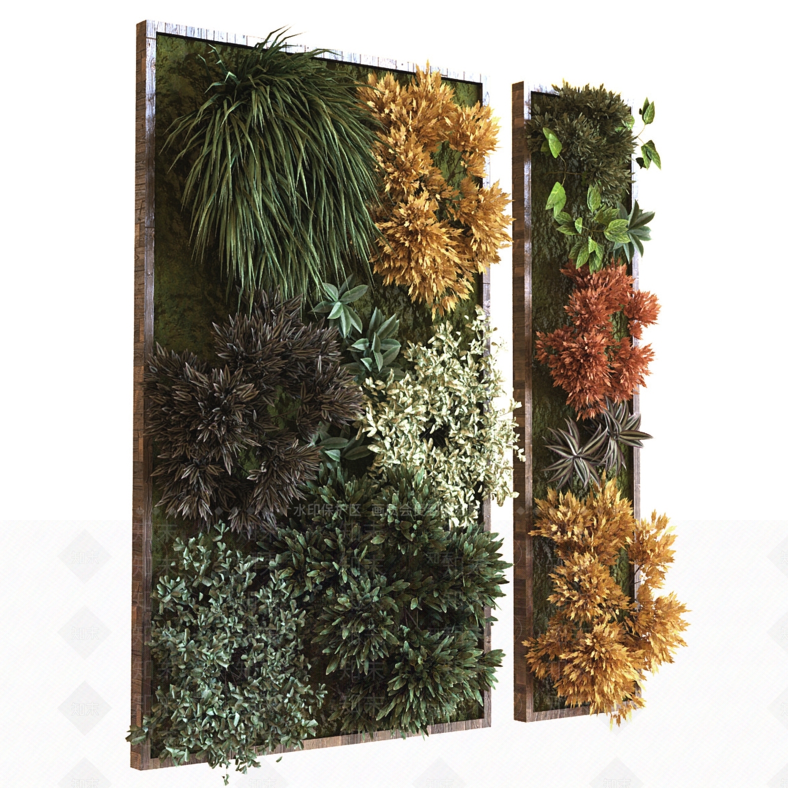 现代植物墙3D模型下载【ID:487189231】