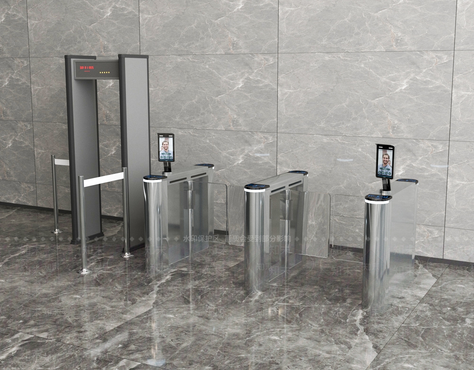 现代安检门3D模型下载【ID:387195563】