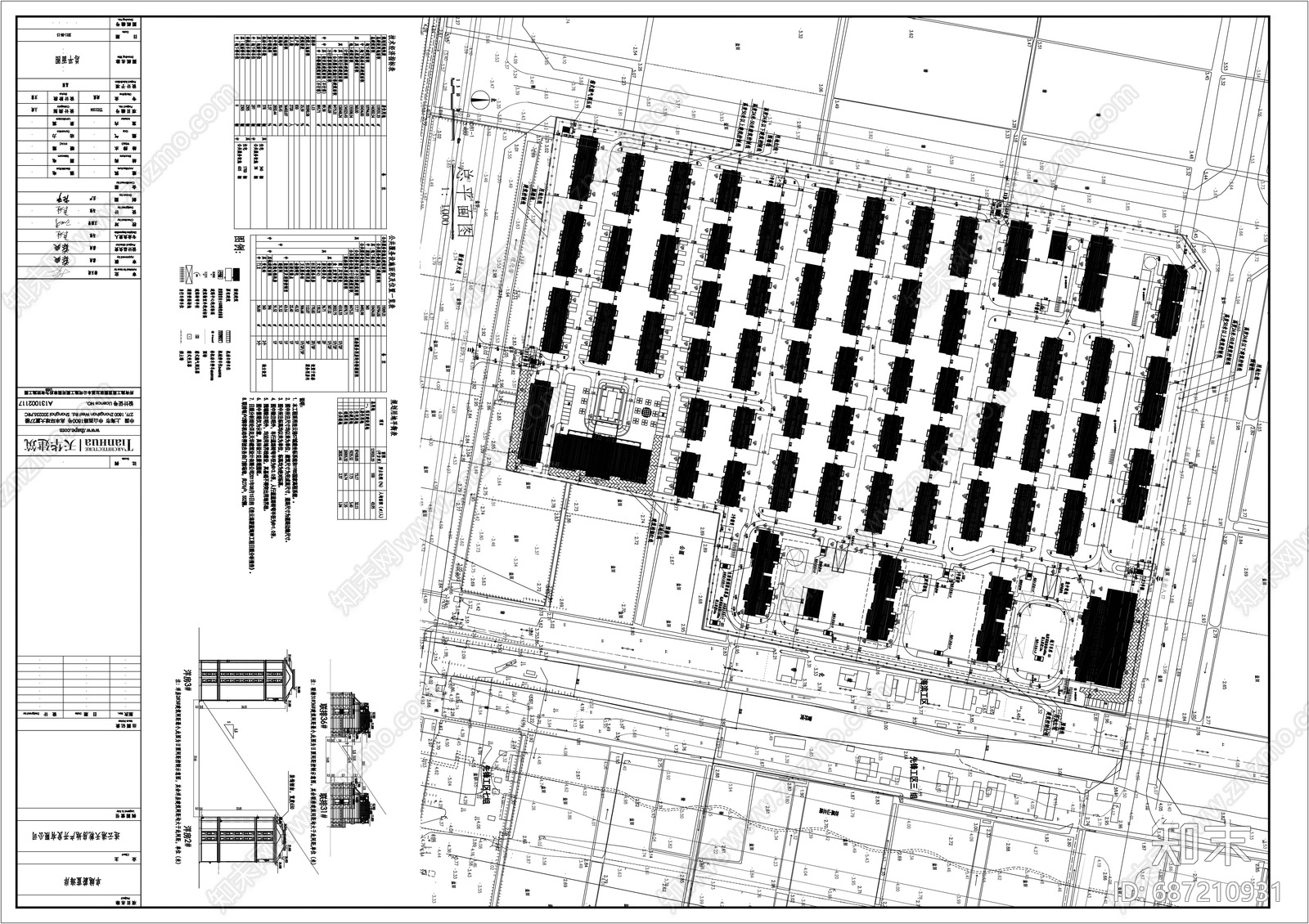 住宅区建筑cad施工图下载【ID:687210931】