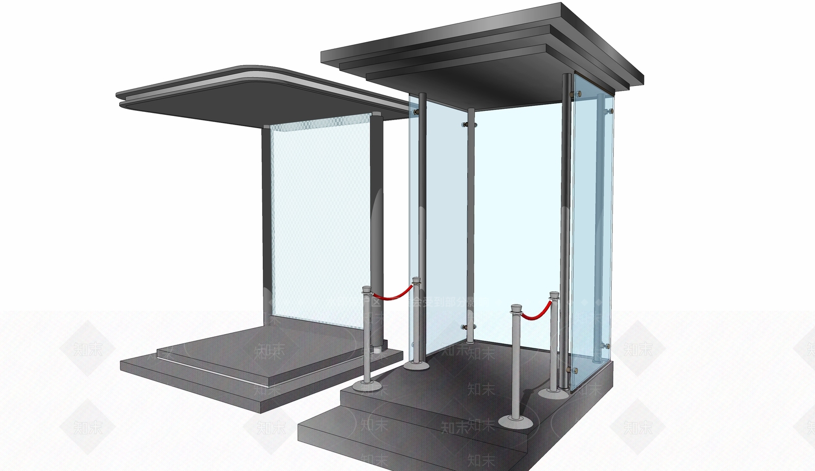 现代风格亭子SU模型下载【ID:487212866】