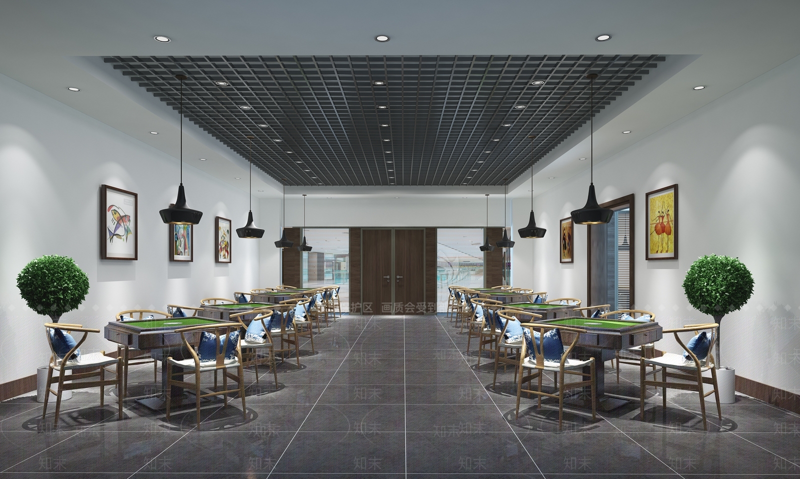 现代风格棋牌室3D模型下载【ID:987219044】