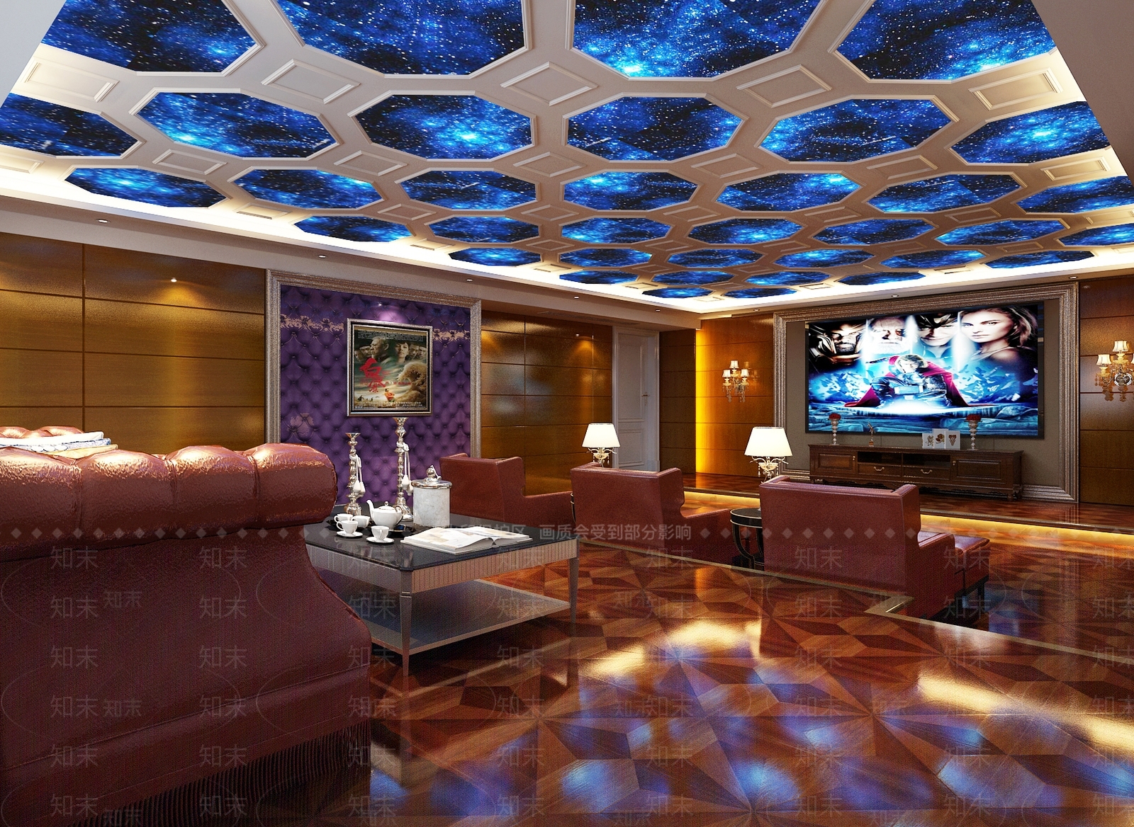 简欧影视厅3D模型下载【ID:987221988】