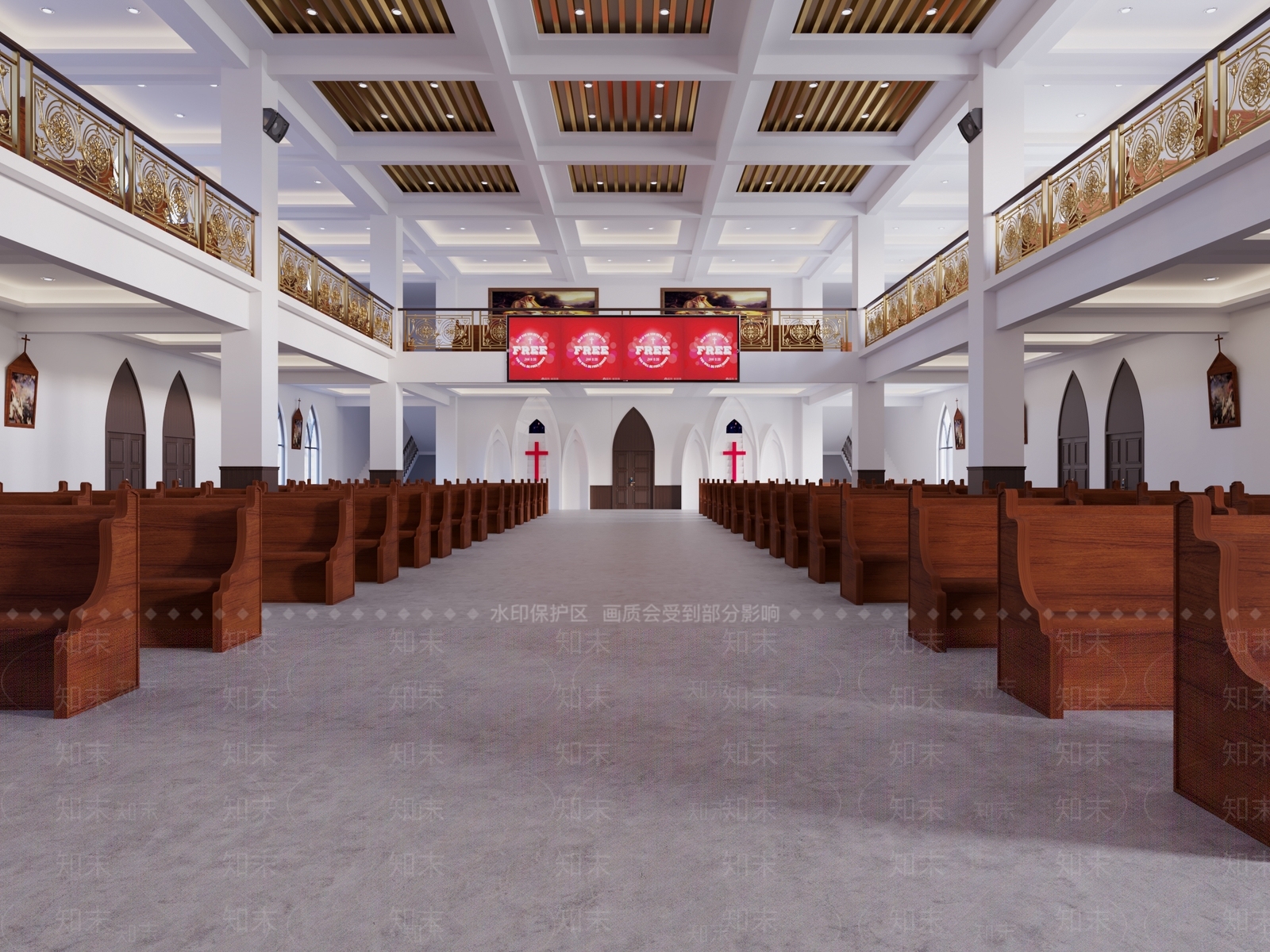 新中式教堂3D模型下载【ID:987228569】