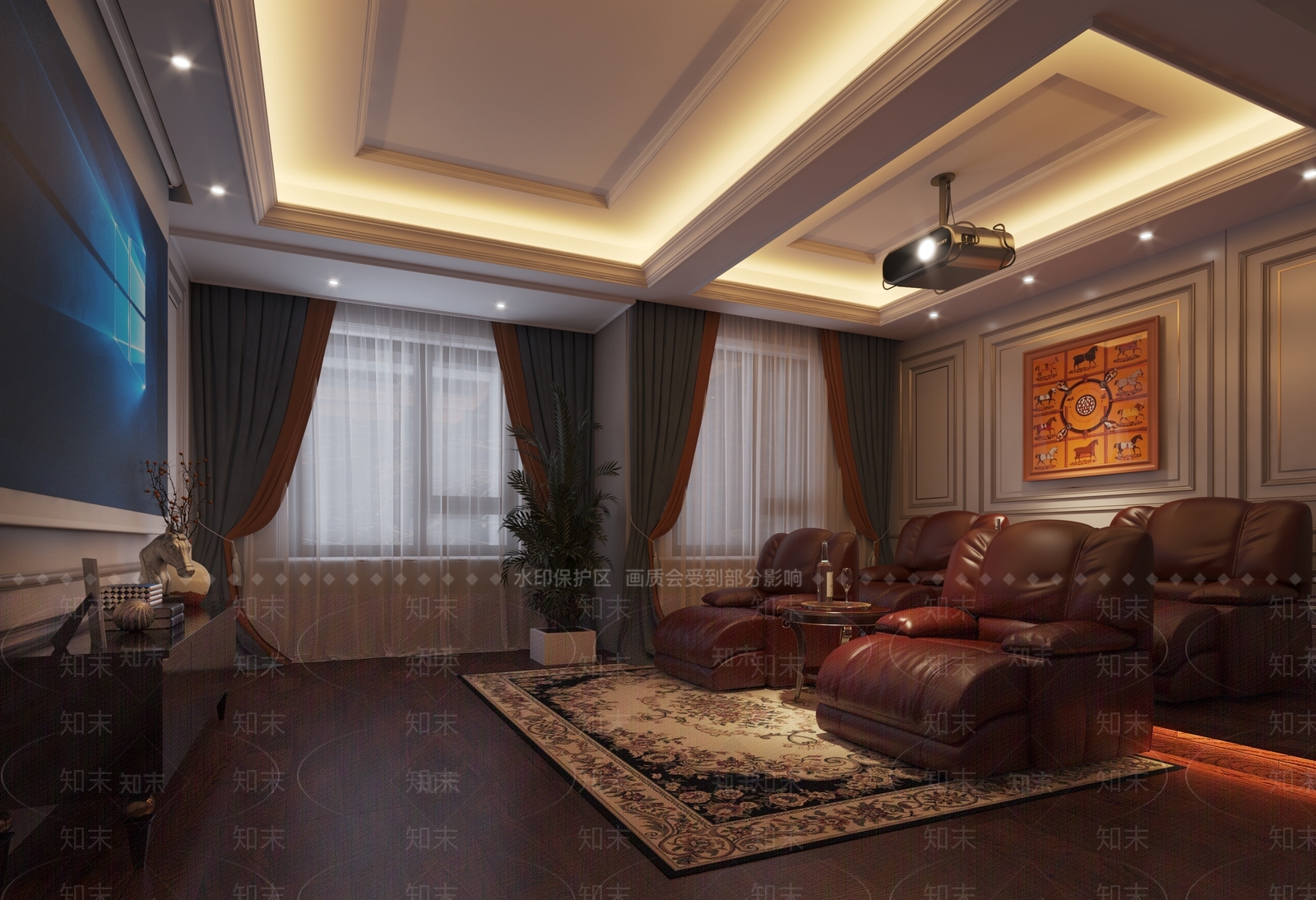 简欧家居影音室3D模型下载【ID:887236906】