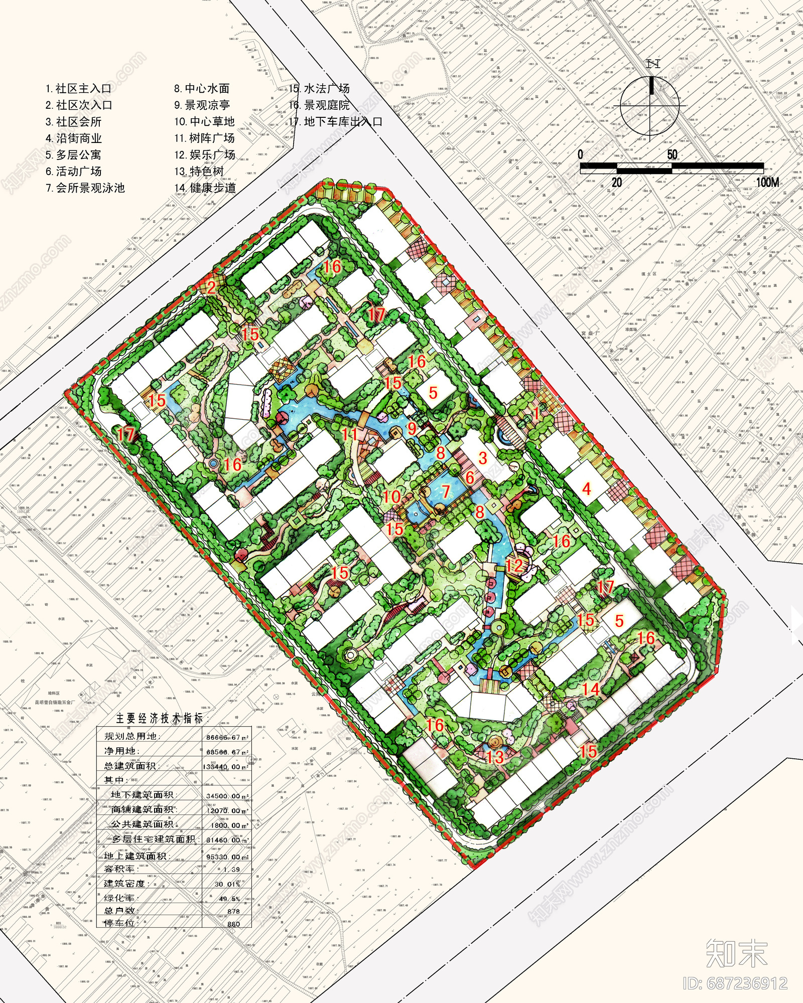 居住区规划cad施工图下载【ID:687236912】