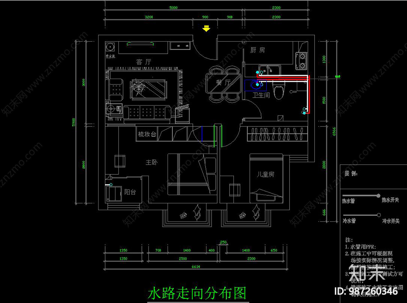 现代家装客厅cad施工图下载【ID:987260346】