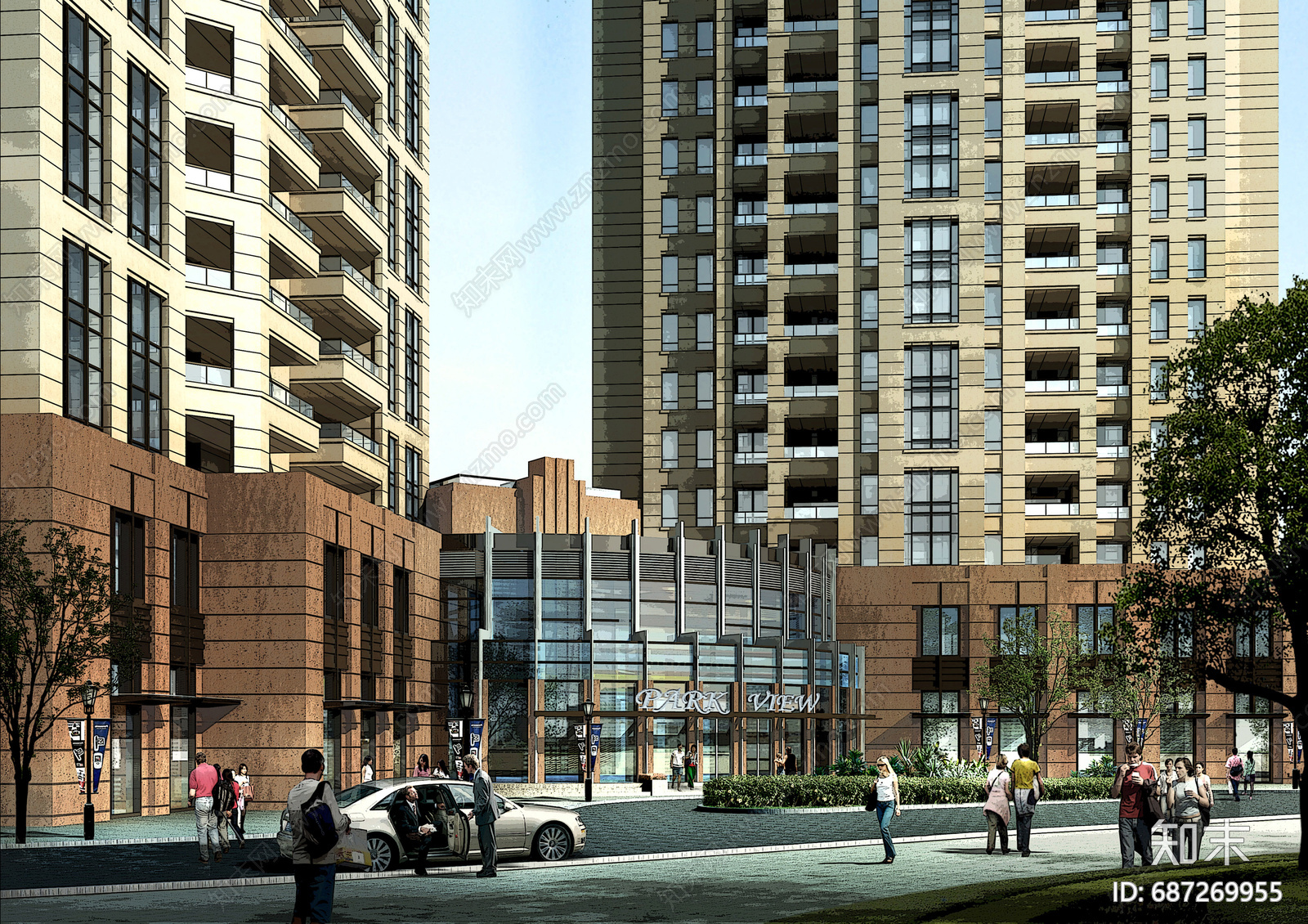 现代住宅区建筑cad施工图下载【ID:687269955】