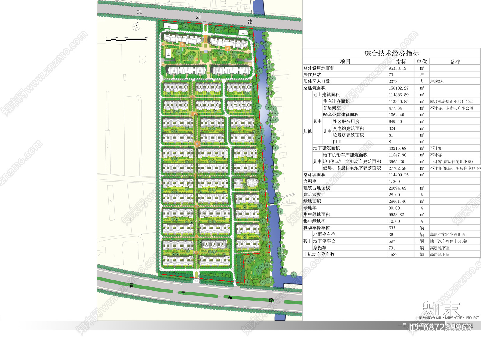 住宅区建筑cad施工图下载【ID:687269963】