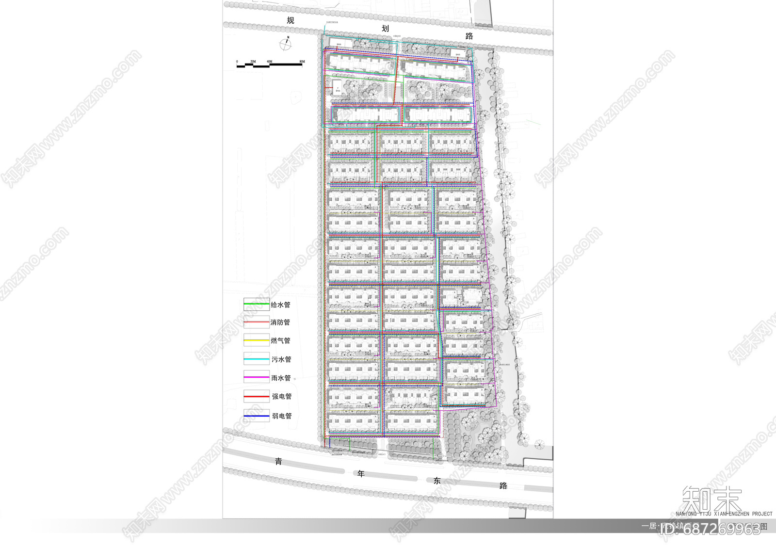 住宅区建筑cad施工图下载【ID:687269963】