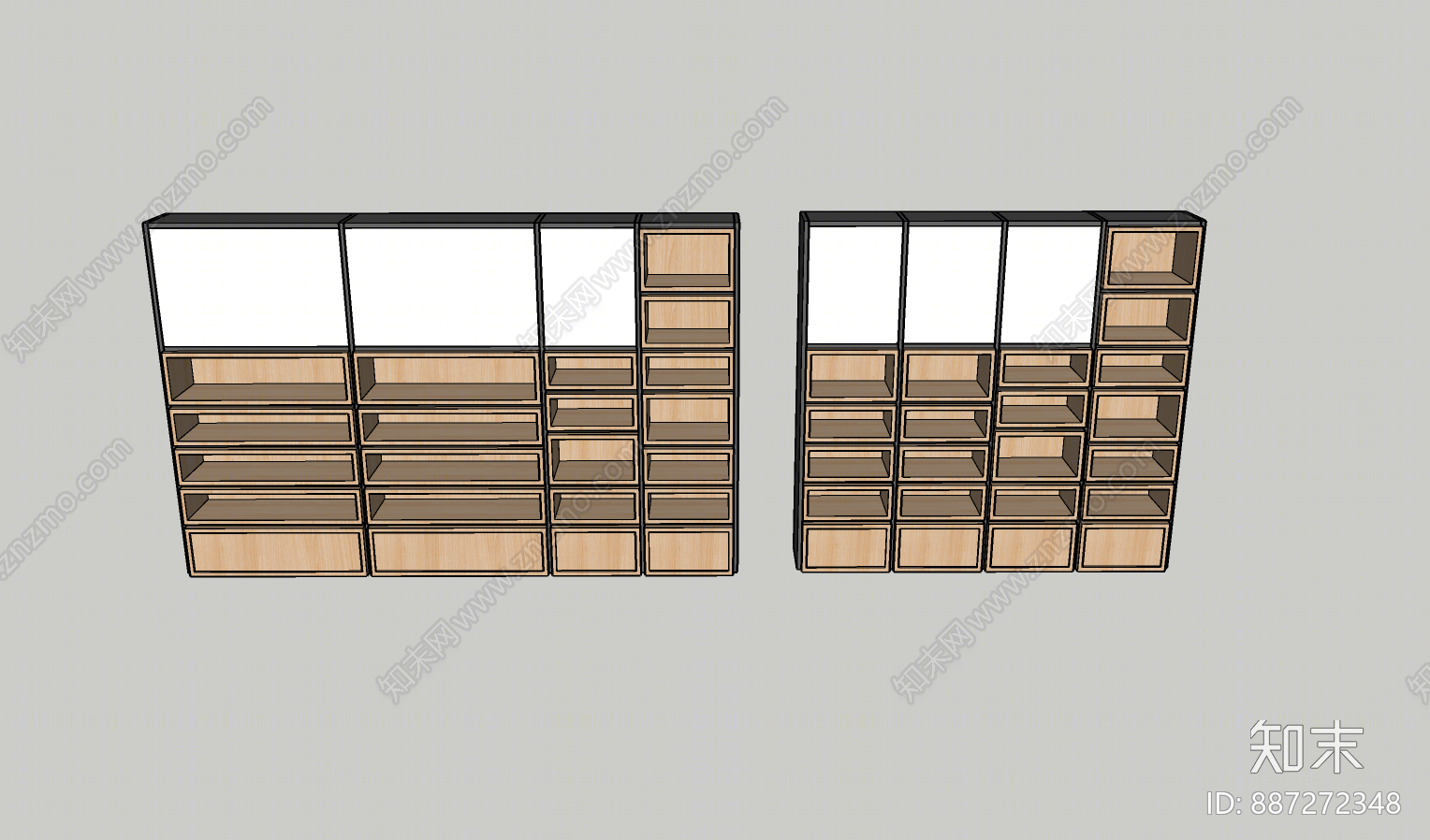 现代货架SU模型下载【ID:887272348】
