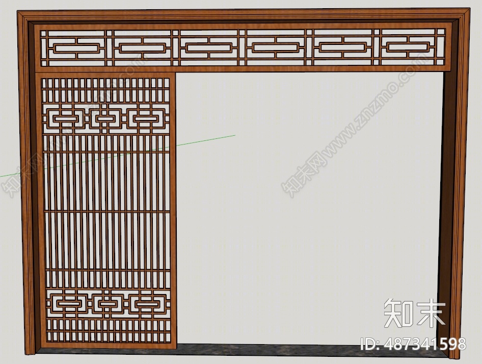 中式隔断SU模型下载【ID:487341598】