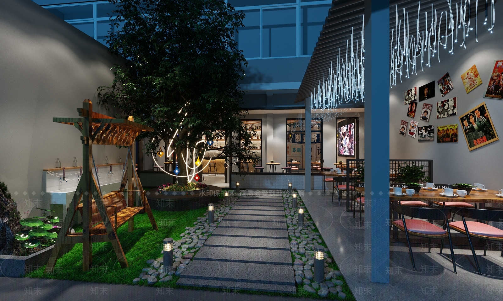 现代烧烤店3D模型下载【ID:887349498】