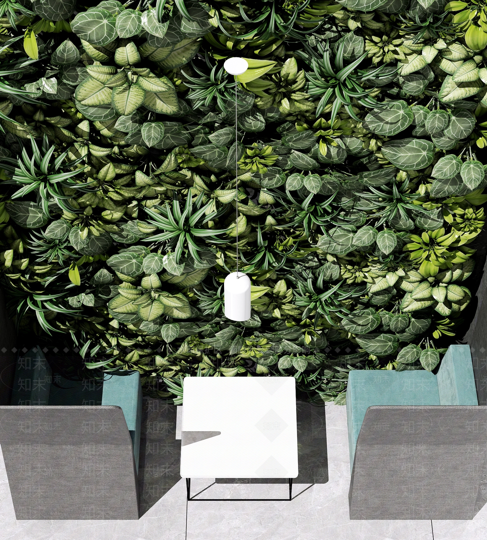 现代绿植墙3D模型下载【ID:487382262】