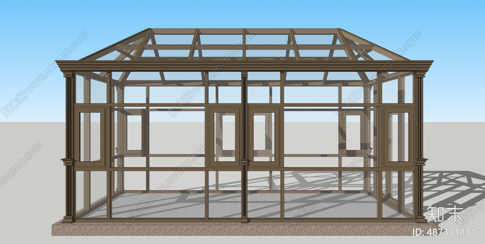 现代阳光房SU模型下载【ID:487383831】