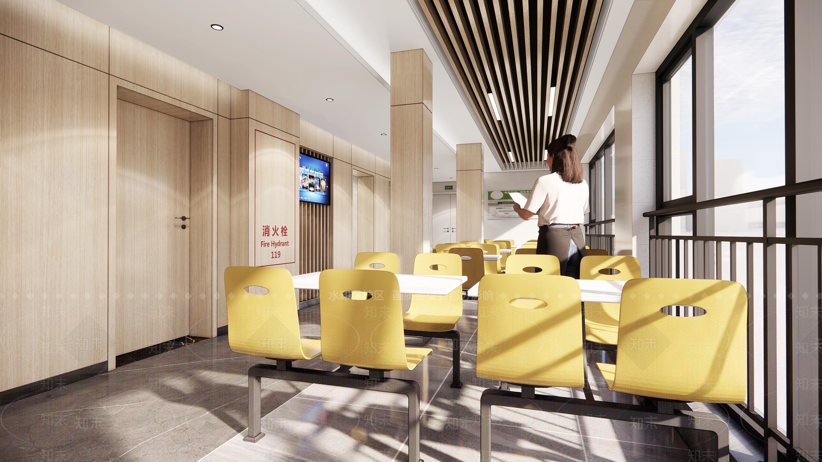 现代风格食堂大厅SU模型下载【ID:987386756】