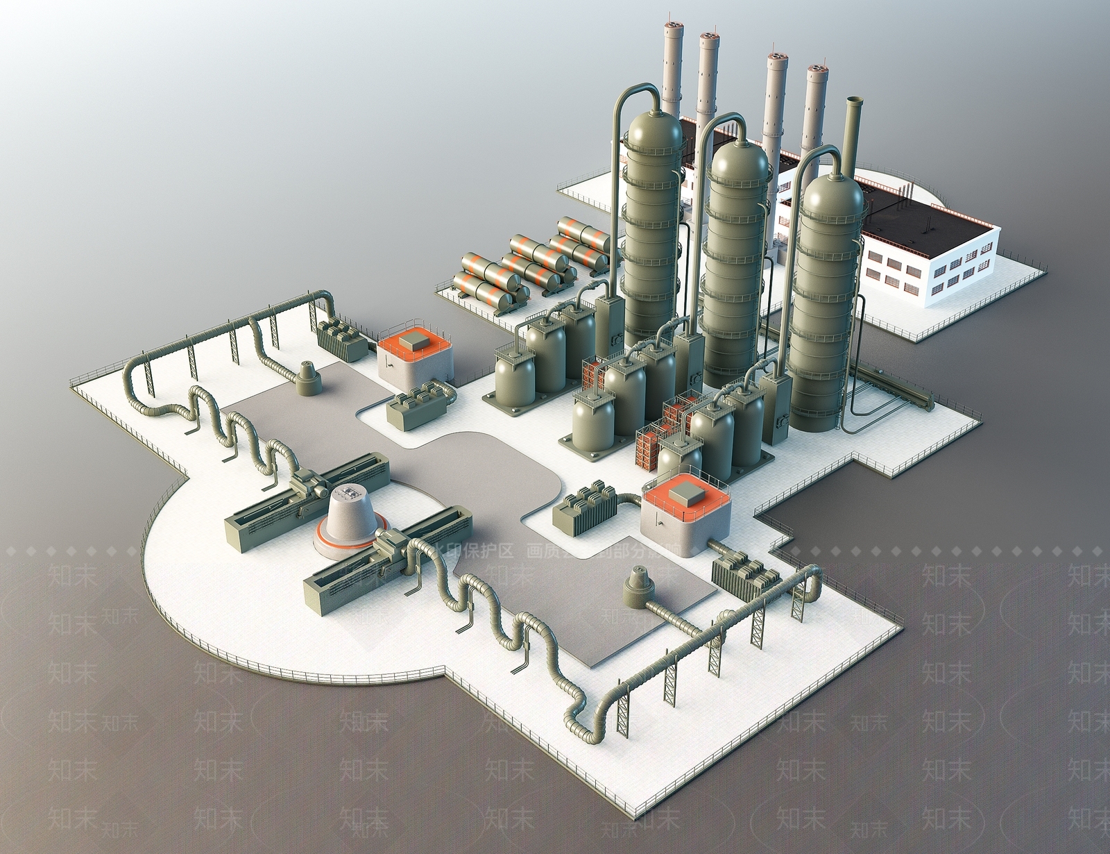 现代化工厂3D模型下载【ID:887401526】