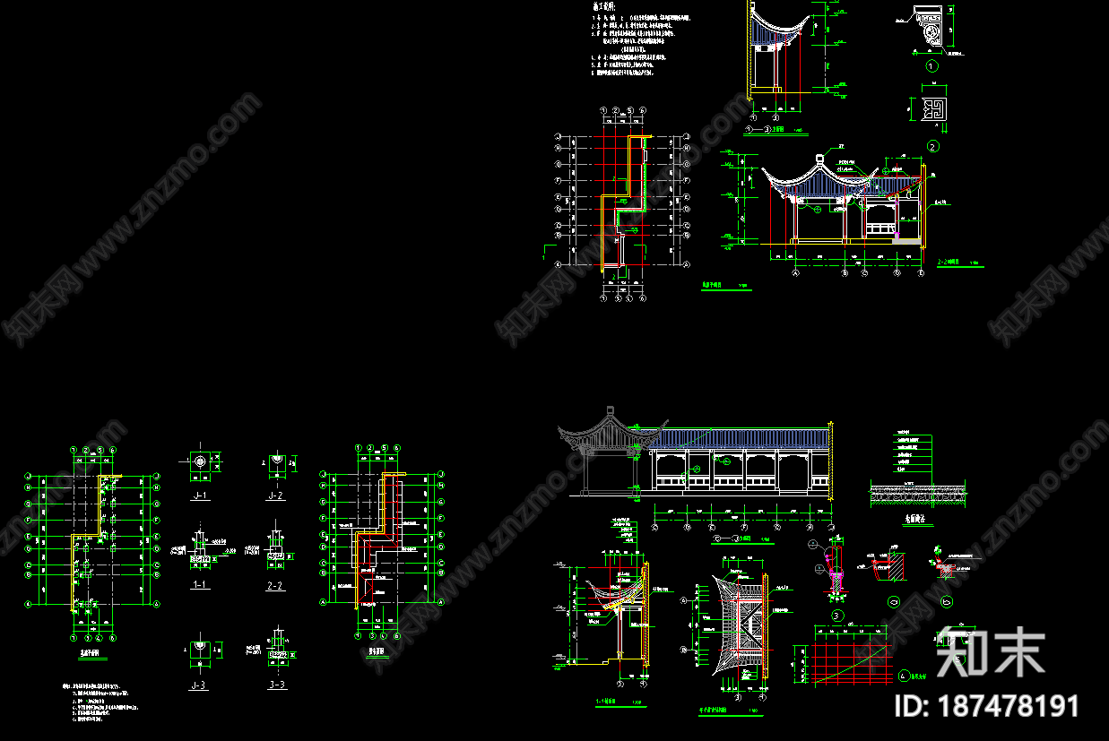 中式古建cad施工图下载【ID:187478191】