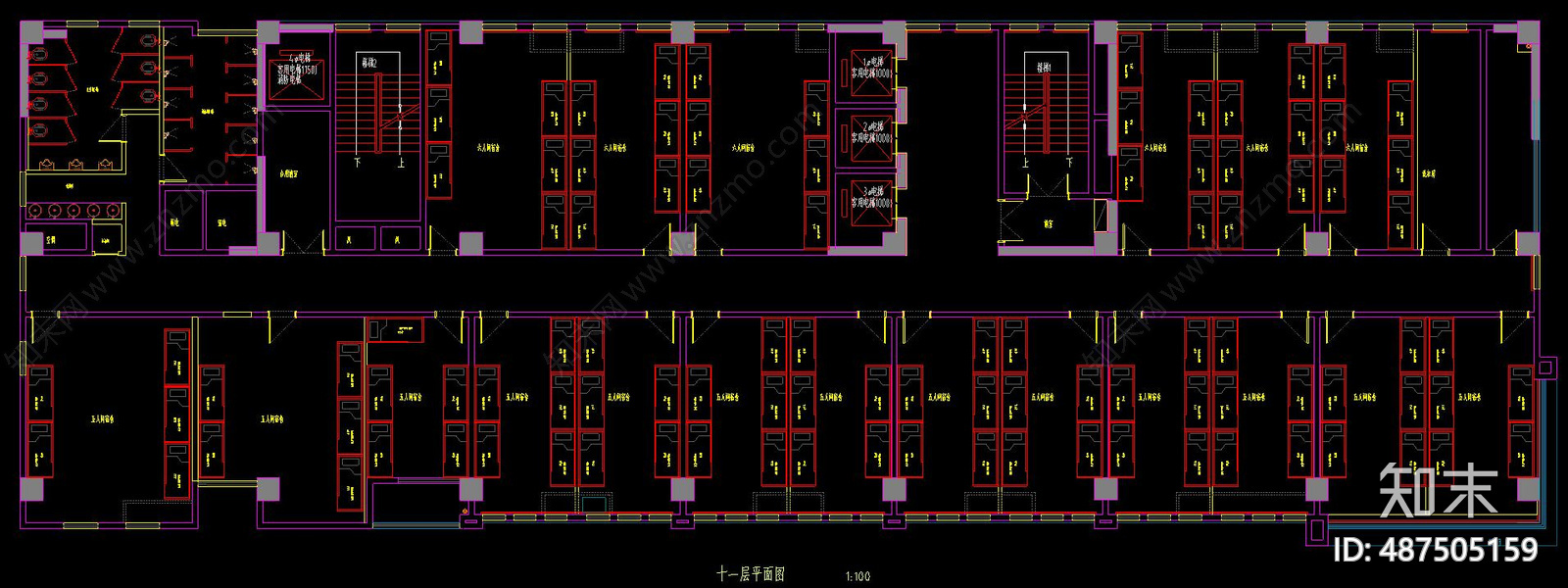 办公室施工图下载【ID:487505159】