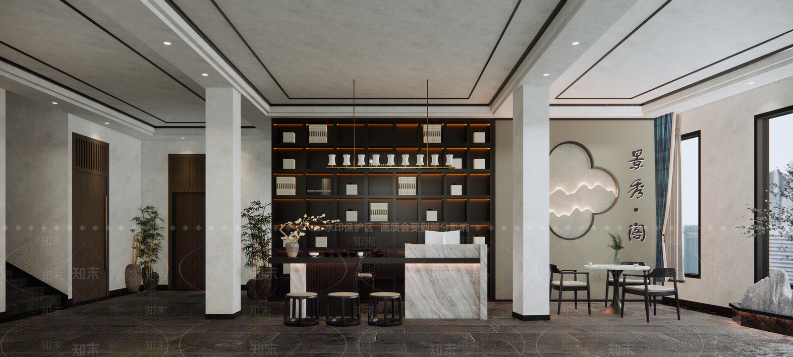 中式茶室SU模型下载【ID:987540312】