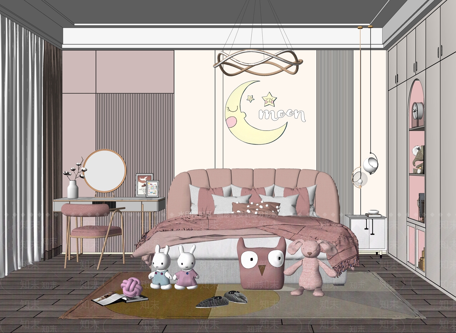 现代儿童房SU模型下载【ID:887542823】