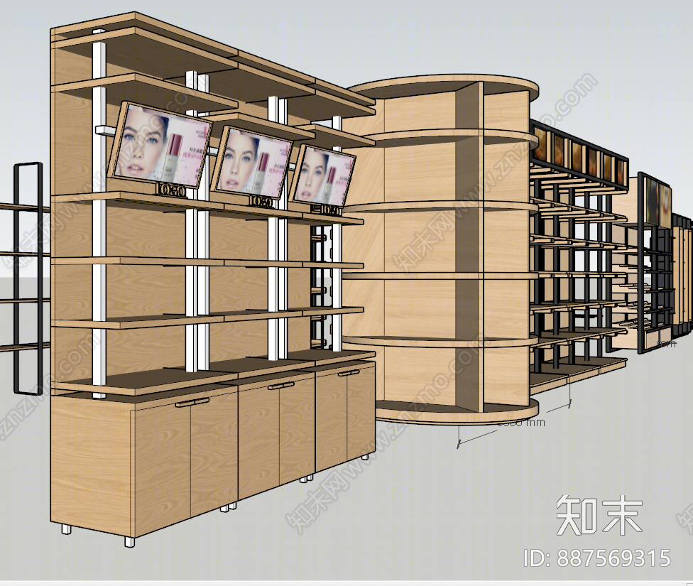 现代货架SU模型下载【ID:887569315】