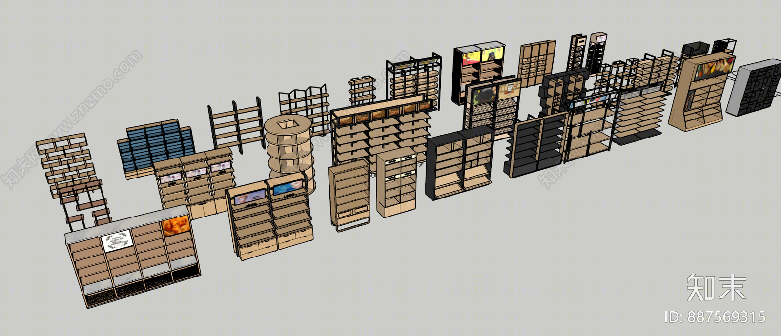 现代货架SU模型下载【ID:887569315】
