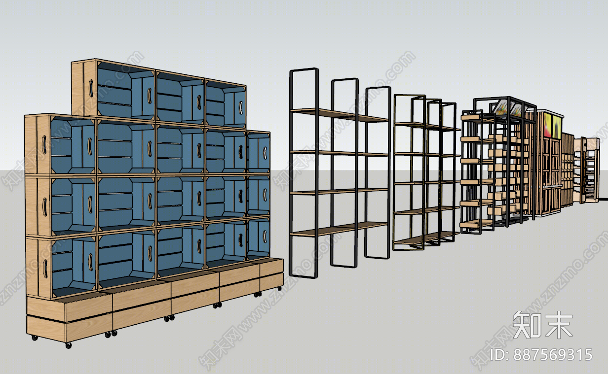 现代货架SU模型下载【ID:887569315】