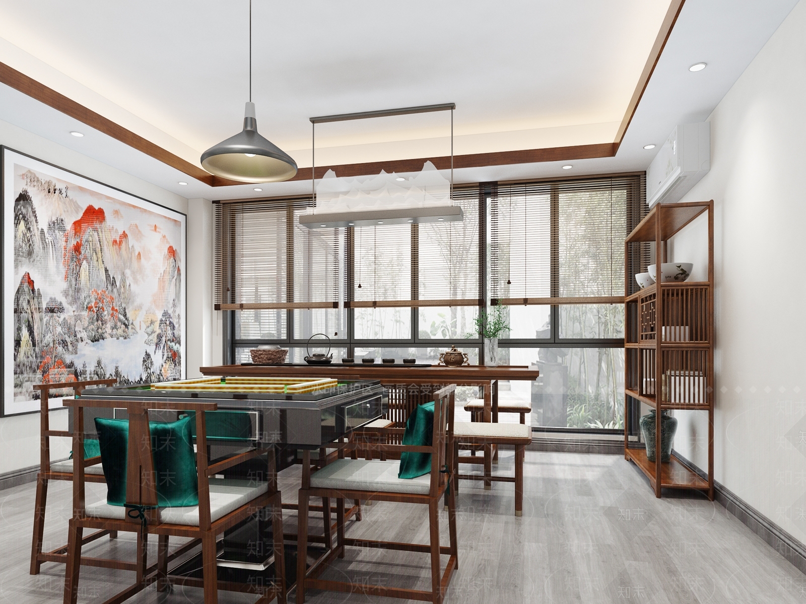 新中式棋牌室3D模型下载【ID:987573995】