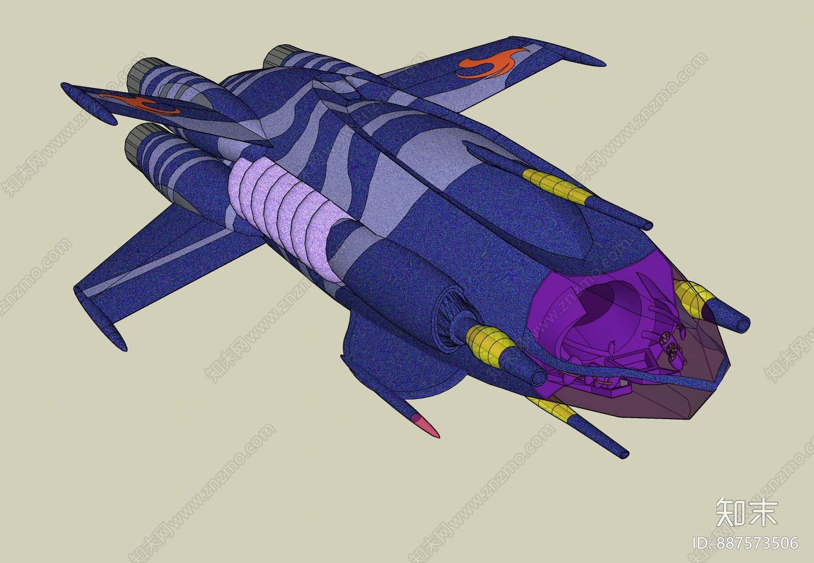 现代航空飞船SU模型下载【ID:887573506】