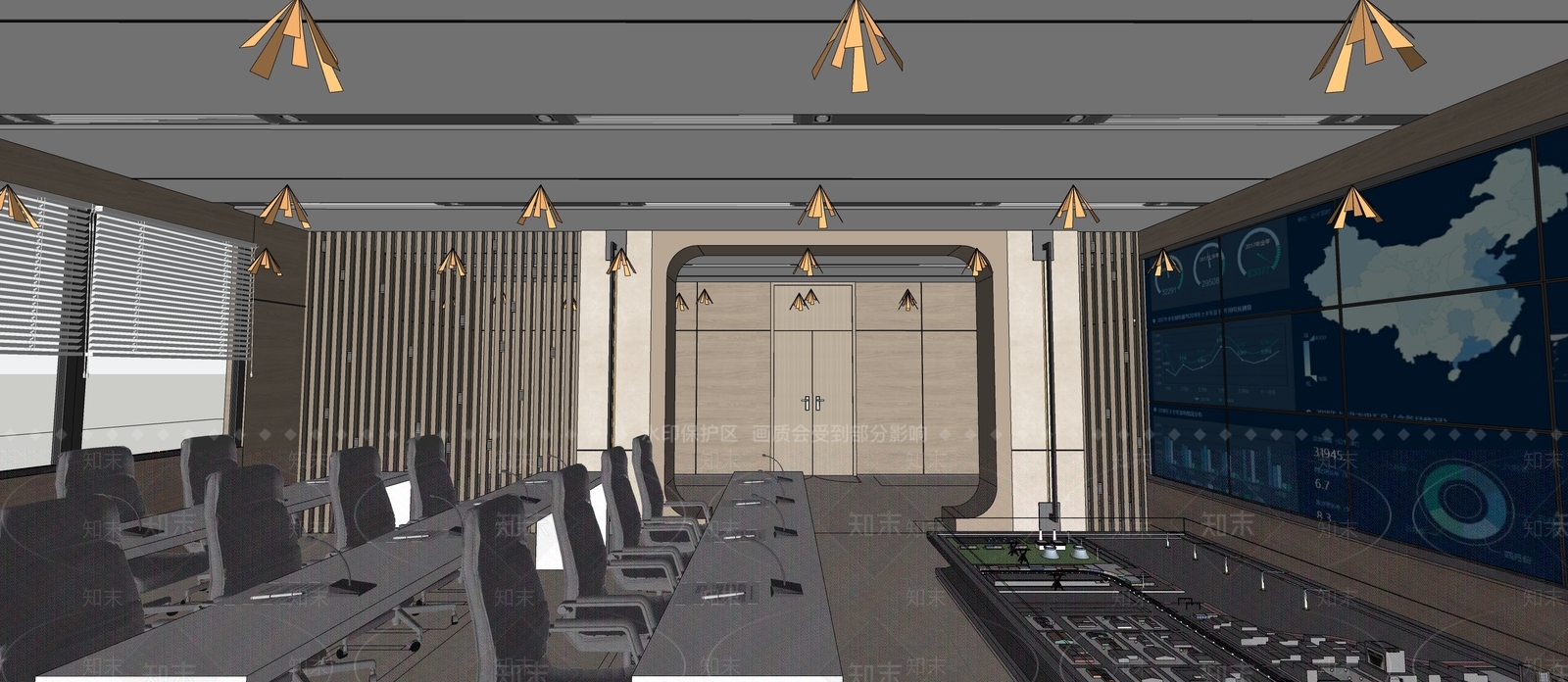 现代办公空间SU模型下载【ID:787578335】