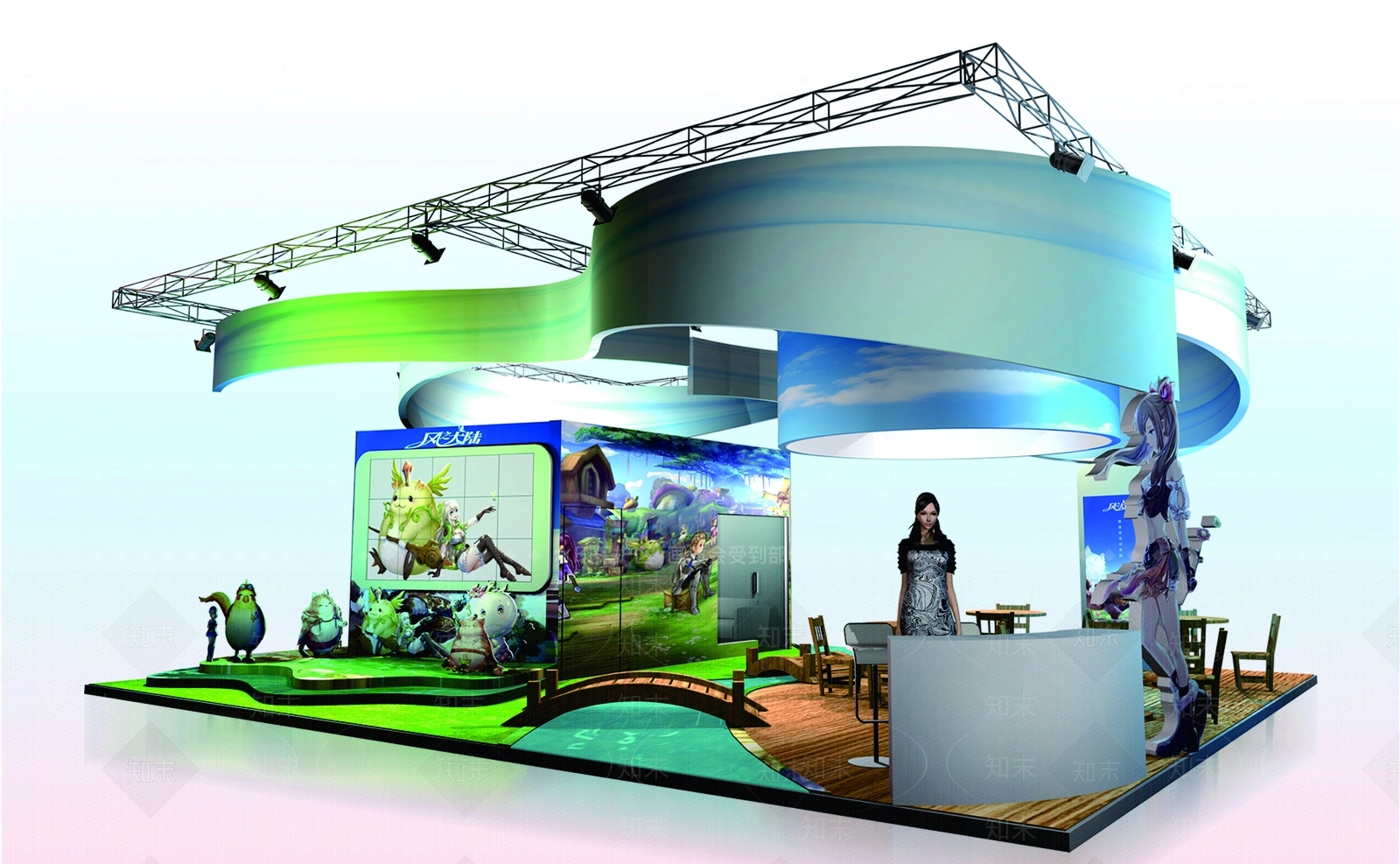 现代游戏展厅3D模型下载【ID:587597432】