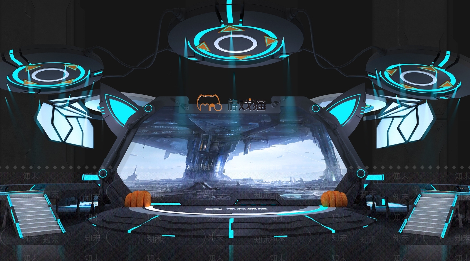 现代游戏展厅3D模型下载【ID:587598413】