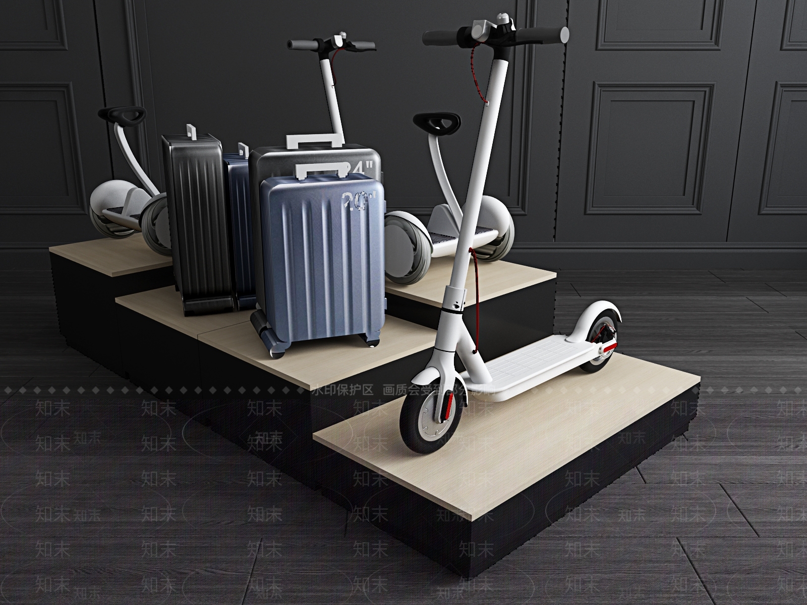 现代小米平衡车3D模型下载【ID:887599831】
