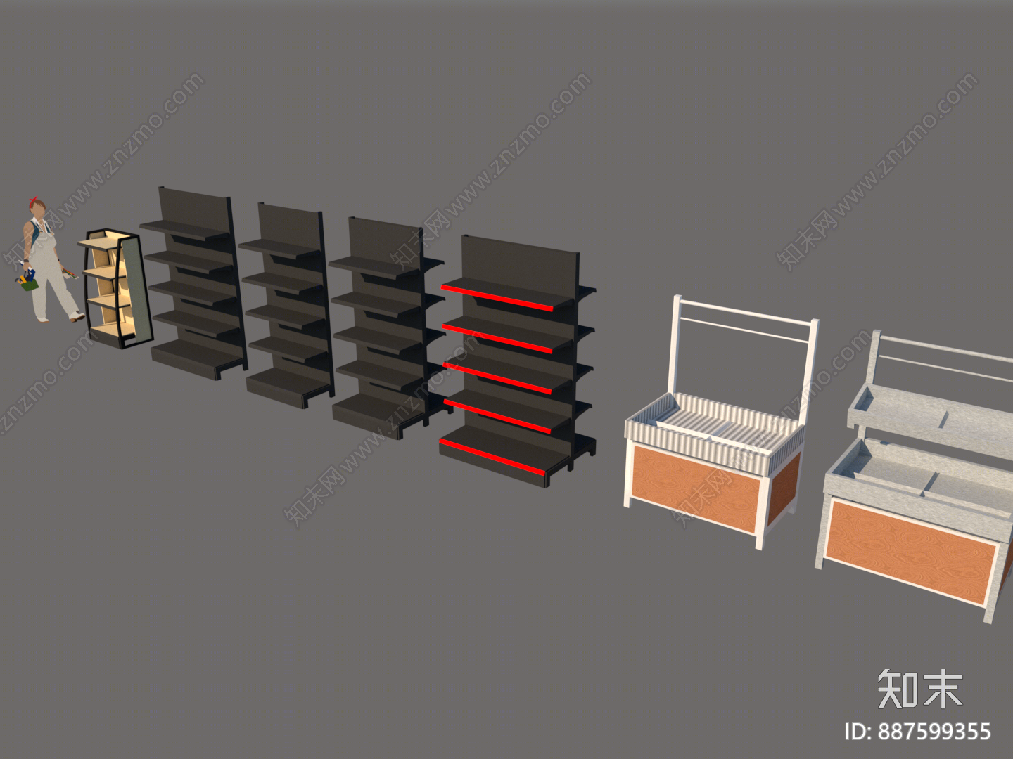 现代货架SU模型下载【ID:887599355】