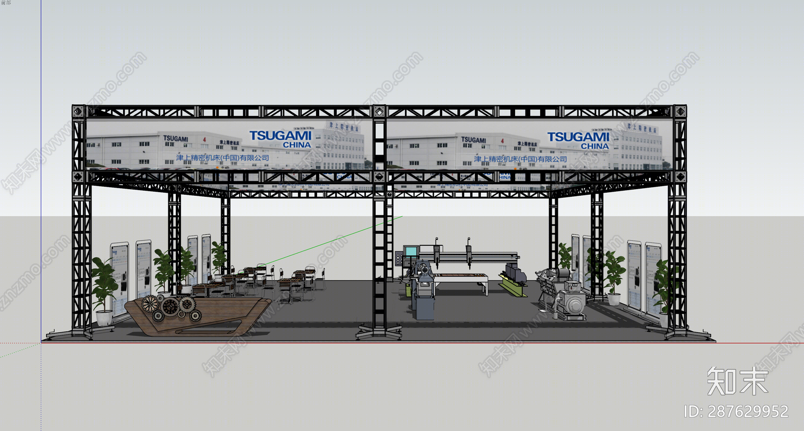 工业风展厅SU模型下载【ID:287629952】