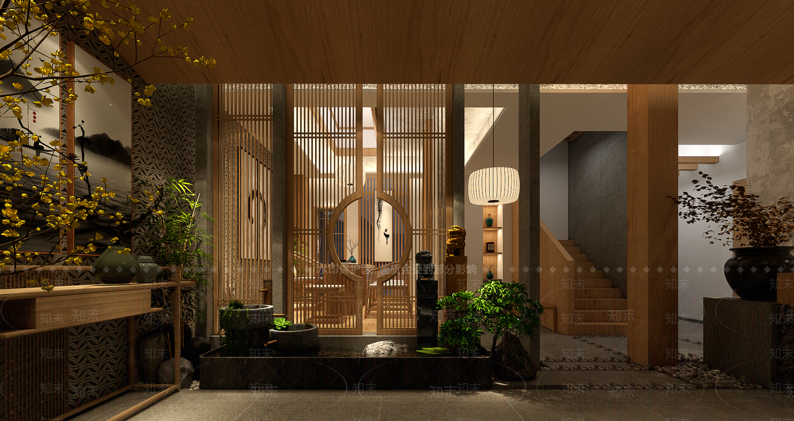 新中式SPA会所SU模型下载【ID:787635639】