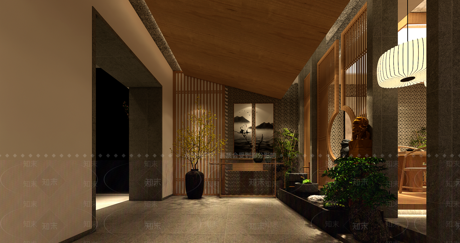 新中式SPA会所SU模型下载【ID:787635639】