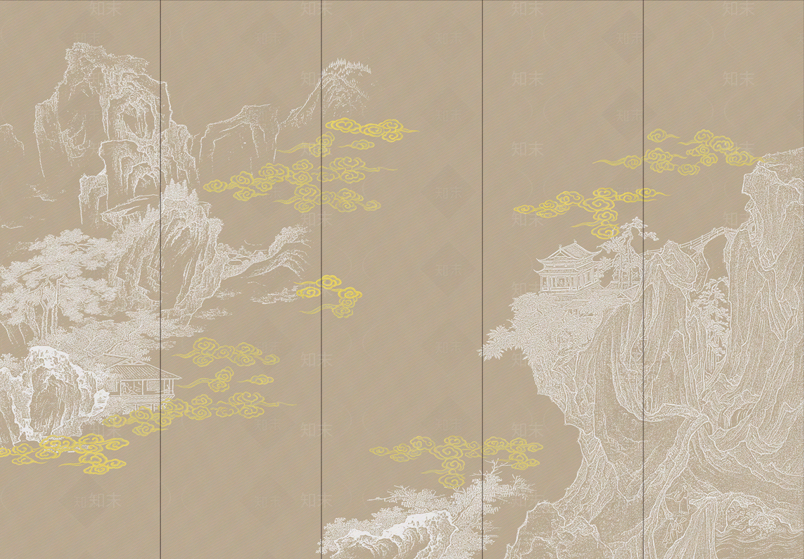 新中式壁画贴图下载【ID:387636924】