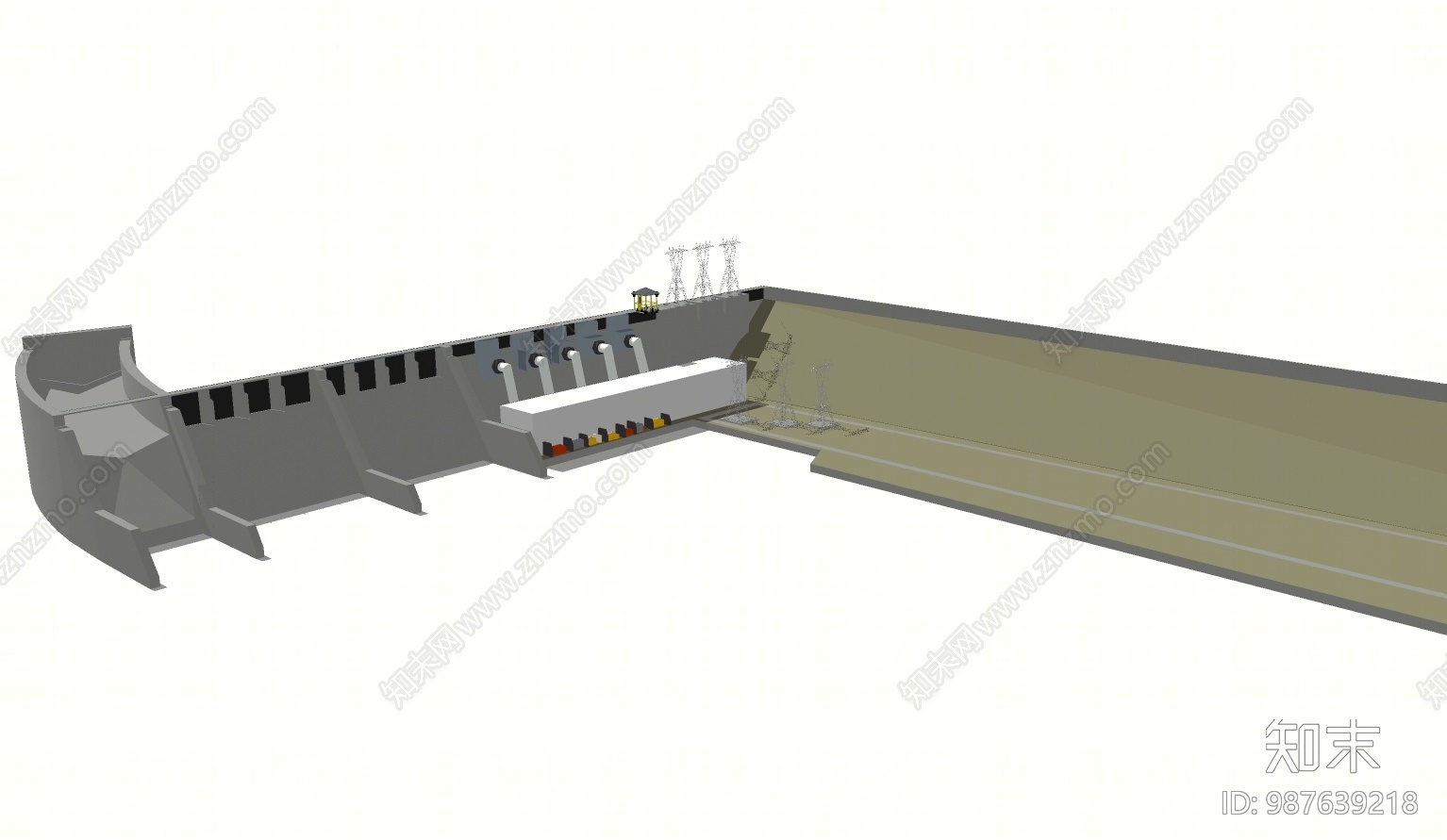 现代水库SU模型下载【ID:987639218】