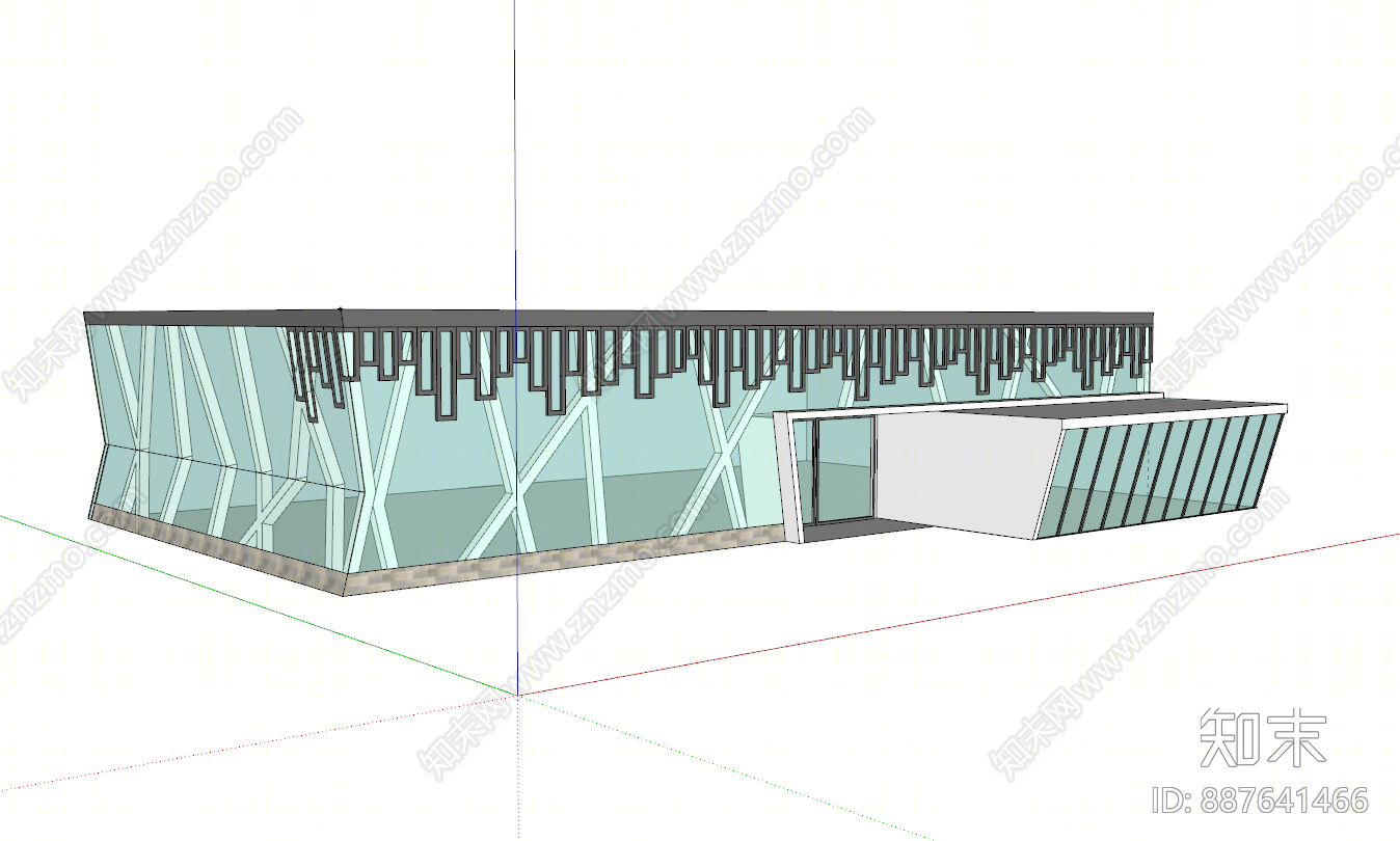 现代风格建筑外观SU模型下载【ID:887641466】